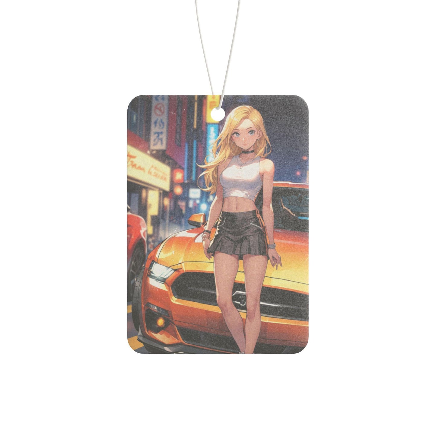 Car Air Freshener -Cute Racer Girl,Street Racing Anime Theme, Perfect Gift for Car Lover, American Muscle Car Enthusiast, Car Accessories