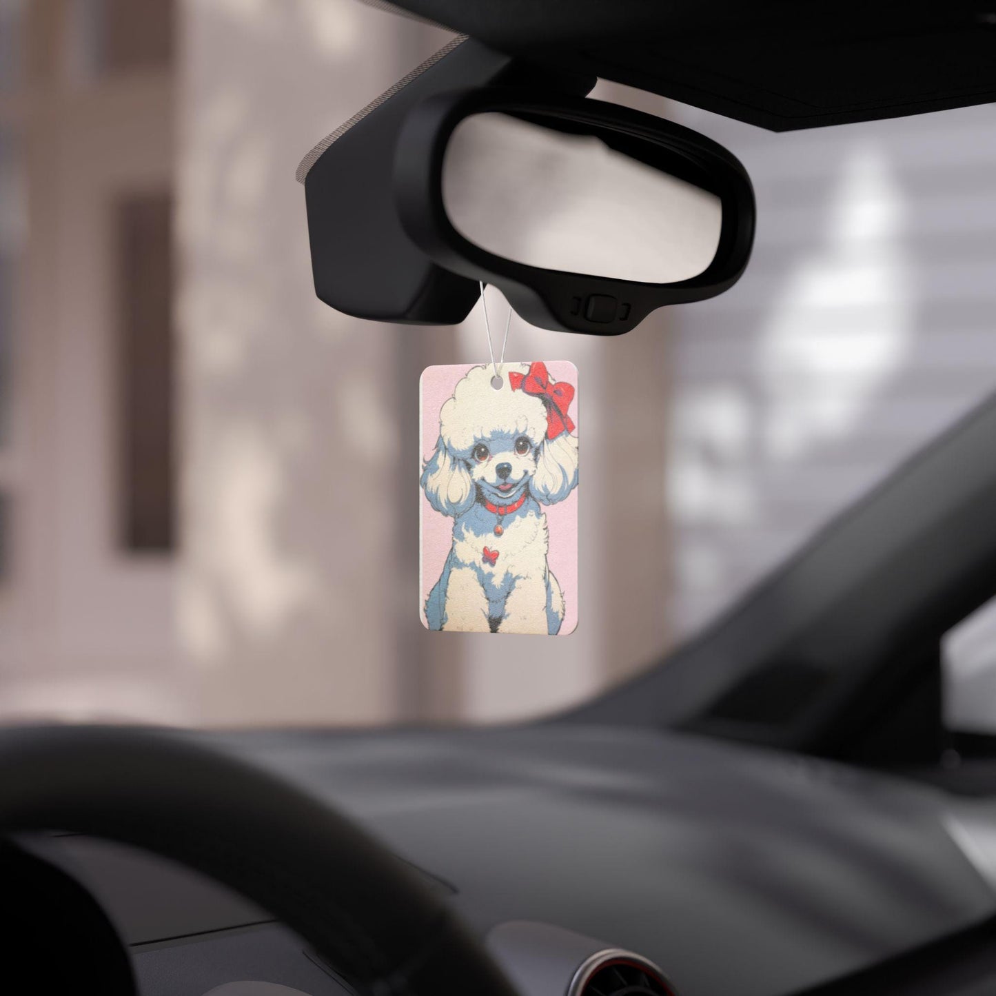 Puppy Air Freshener, French Poodle Dog Retro Anime Style, Car Scent Diffuser, Dog Mom, Car Dog Owner Car Decor, Gift for Dog Lovers, Pets