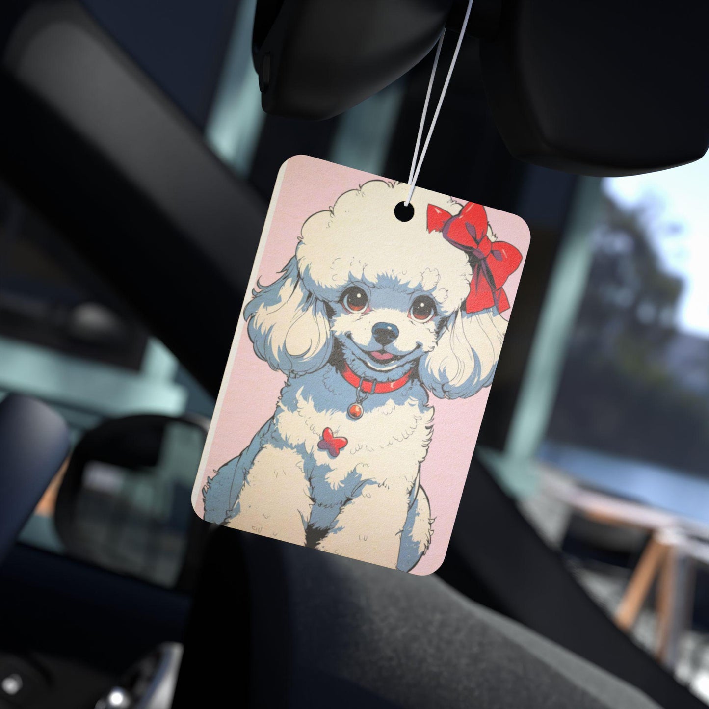 Puppy Air Freshener, French Poodle Dog Retro Anime Style, Car Scent Diffuser, Dog Mom, Car Dog Owner Car Decor, Gift for Dog Lovers, Pets