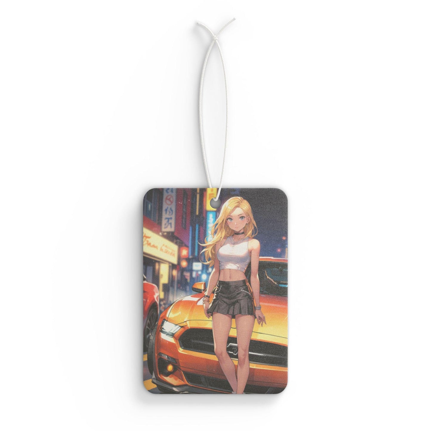 Car Air Freshener -Cute Racer Girl,Street Racing Anime Theme, Perfect Gift for Car Lover, American Muscle Car Enthusiast, Car Accessories