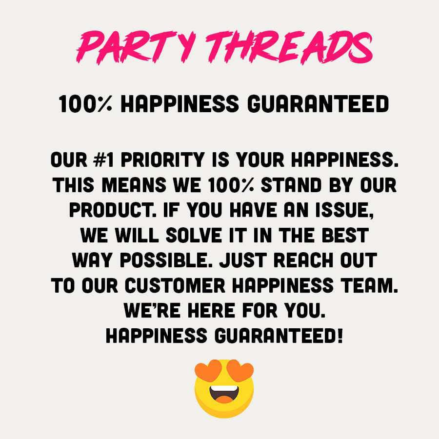 a poster with the words party threads on it
