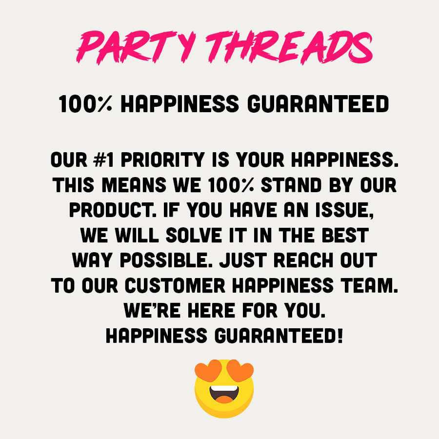 a poster with the words party threads on it