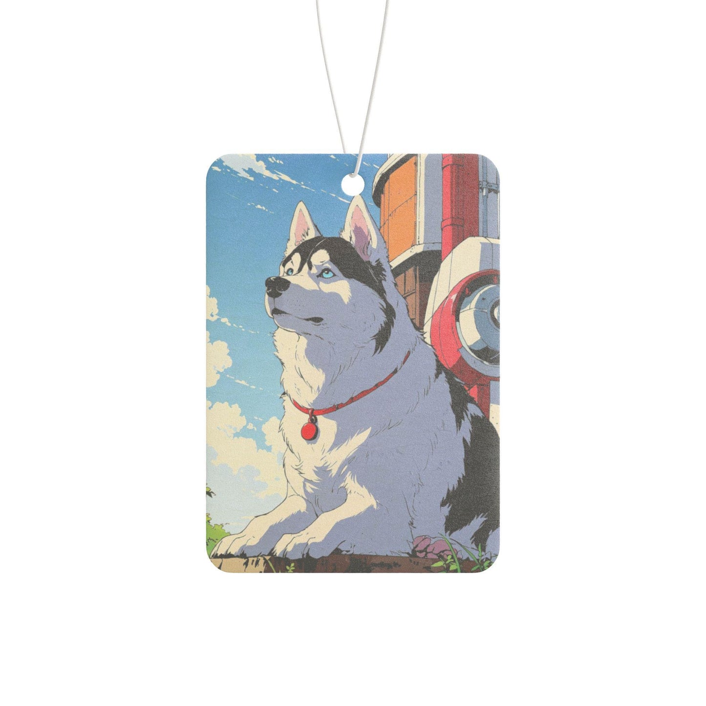 Retro Anime Puppy Air Freshener | Siberian Husky Dog Car Scent Diffuser | Gift for Dog Lovers & Dog Moms | Cute Car Decor