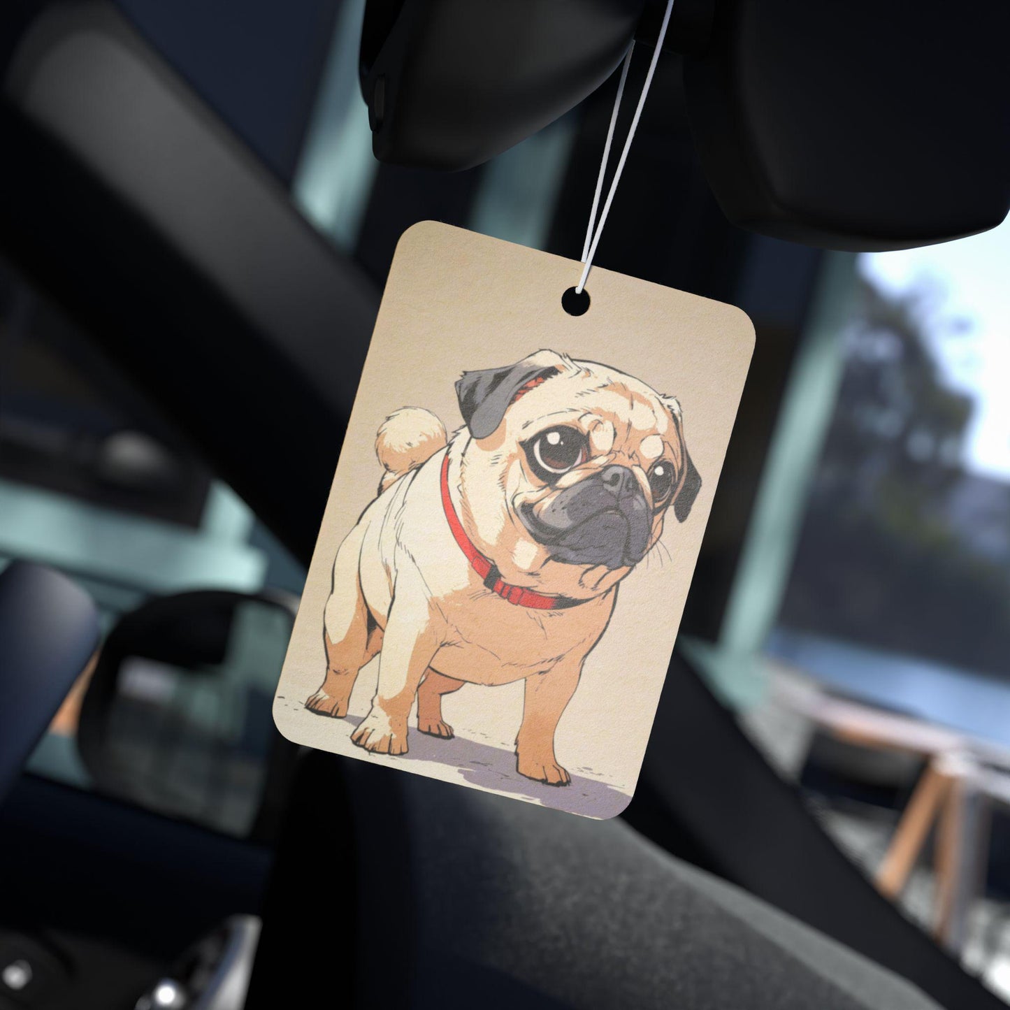 Retro Anime Puppy Air Freshener | Pug Dog Car Scent Diffuser | Dog Mom Gift | Dog Owner Decor | Perfect for Pet Lovers