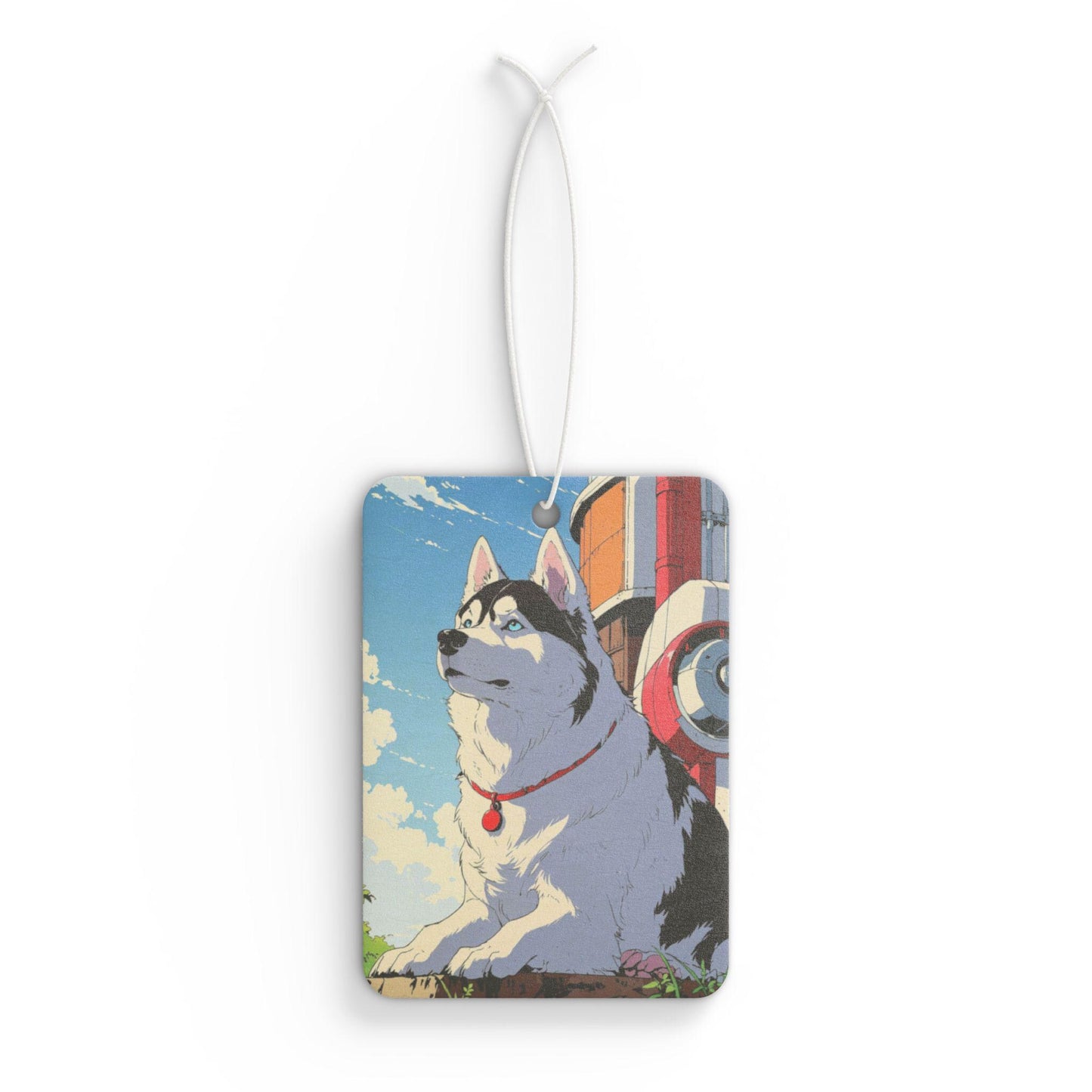 Retro Anime Puppy Air Freshener | Siberian Husky Dog Car Scent Diffuser | Gift for Dog Lovers & Dog Moms | Cute Car Decor