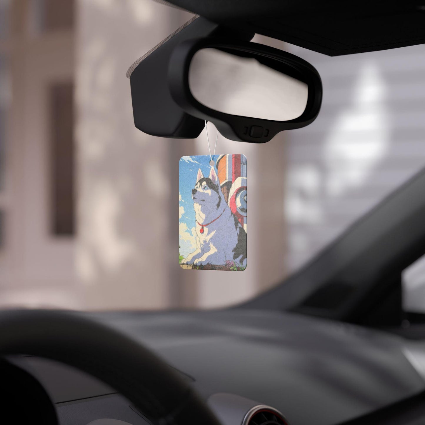 Retro Anime Puppy Air Freshener | Siberian Husky Dog Car Scent Diffuser | Gift for Dog Lovers & Dog Moms | Cute Car Decor